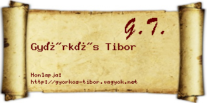 Györkös Tibor névjegykártya
